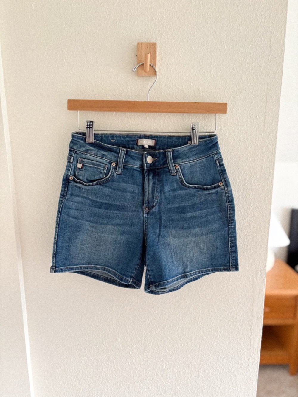Dear John Mid-Rise Denim Shorts in Blue Wash 25